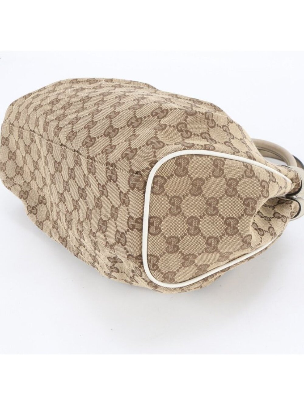 ★SOLD★ Gucci GG Canvas Ski Leather Tote Shoulder Hand Beige - Picture 5 of 10